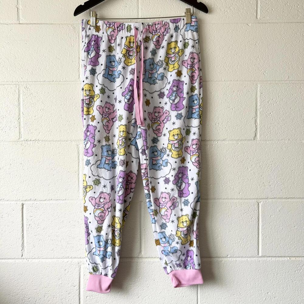 Care Bears Cartoon Drawstring Snowflake Cozy Christmas Pajama Pants Womens Small